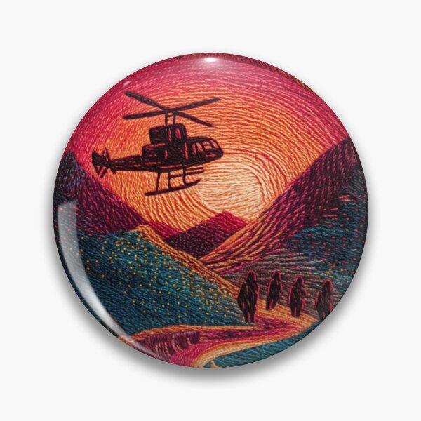 Item preview, Helicopter Rescue Faux Embroidery Fabric designed and sold by Nicholas Panek.