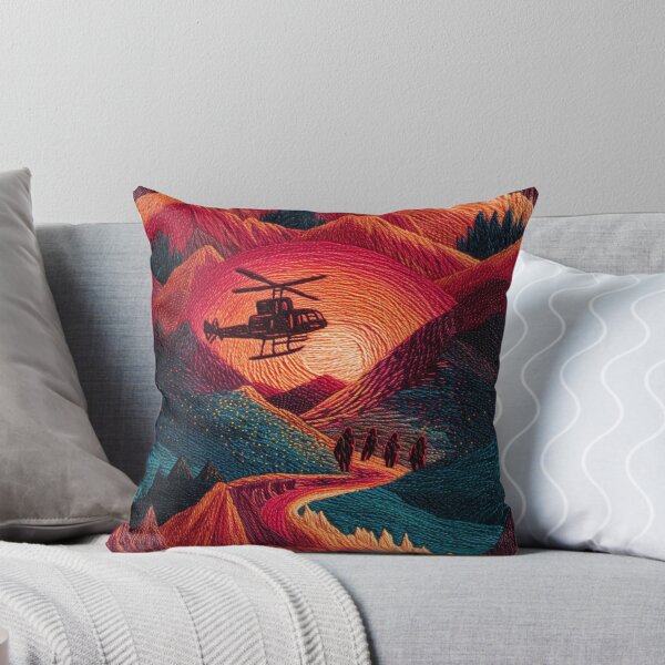 Item preview, Helicopter Rescue Faux Embroidery Fabric designed and sold by Nicholas Panek.