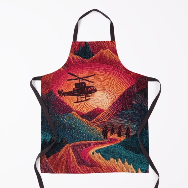 Item preview, Helicopter Rescue Faux Embroidery Fabric designed and sold by Nicholas Panek.