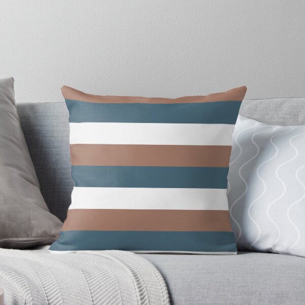 Item preview, Stripes Pattern Mocha Brown, Teal and White designed and sold by ValeriesGallery.