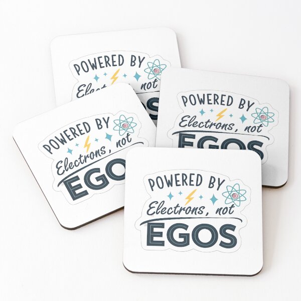 Item preview, "Powered By Electrons, Not Egos" Tesla Bumper designed and sold by MiscellaneaShop.