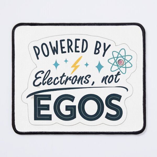 Item preview, "Powered By Electrons, Not Egos" Tesla Bumper designed and sold by MiscellaneaShop.