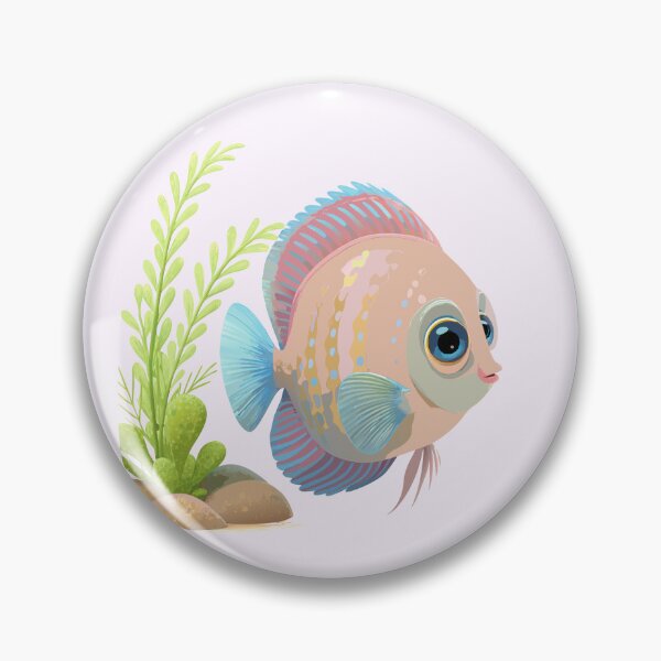 Item preview, Colorful Discus Fish Near Plants designed and sold by artSchip.