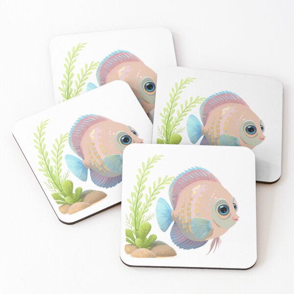 Item preview, Colorful Discus Fish Near Plants designed and sold by artSchip.
