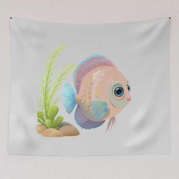Item preview, Colorful Discus Fish Near Plants designed and sold by artSchip.