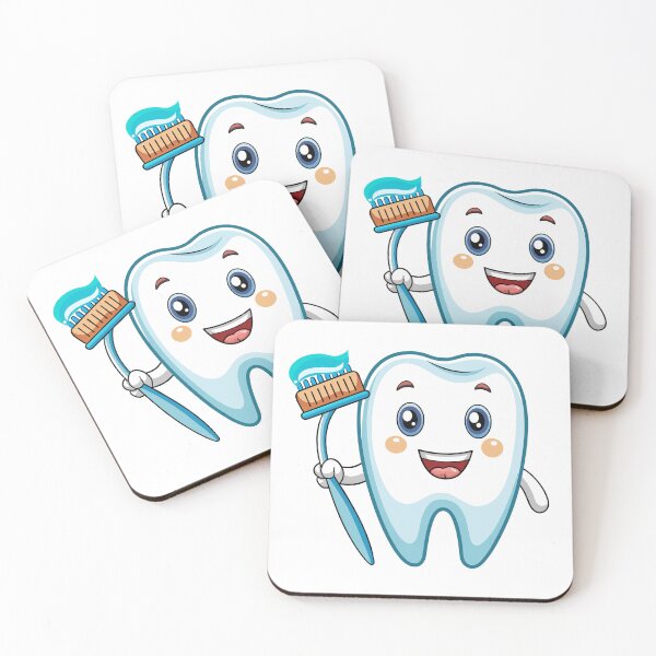 Item preview, Cute Smiling Tooth with Toothbrush Cartoon design designed and sold by Relevant Merch.