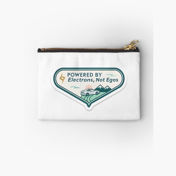 Item preview, "Powered By Electrons, Not Egos" Tesla Bumper designed and sold by MiscellaneaShop.