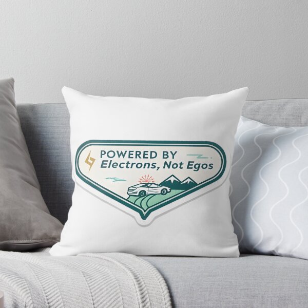 Item preview, "Powered By Electrons, Not Egos" Tesla Bumper designed and sold by MiscellaneaShop.