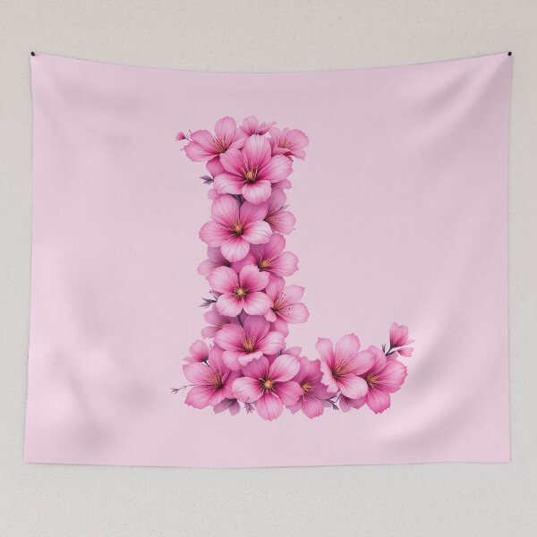 Item preview, Pink Letter L / Floral Initial Monogram for Girls designed and sold by roxysnextgenart.