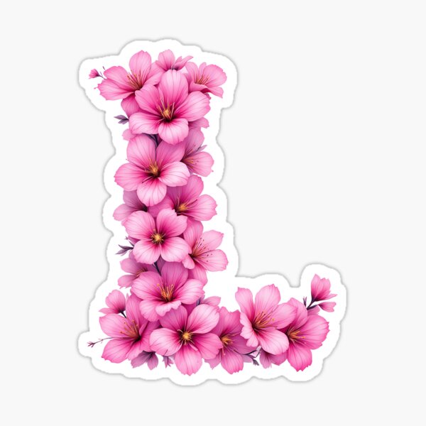 Vista previa del artículo con la obra «Letra L rosa / Monograma inicial floral para niñas», diseñado y vendido por roxysnextgenart.