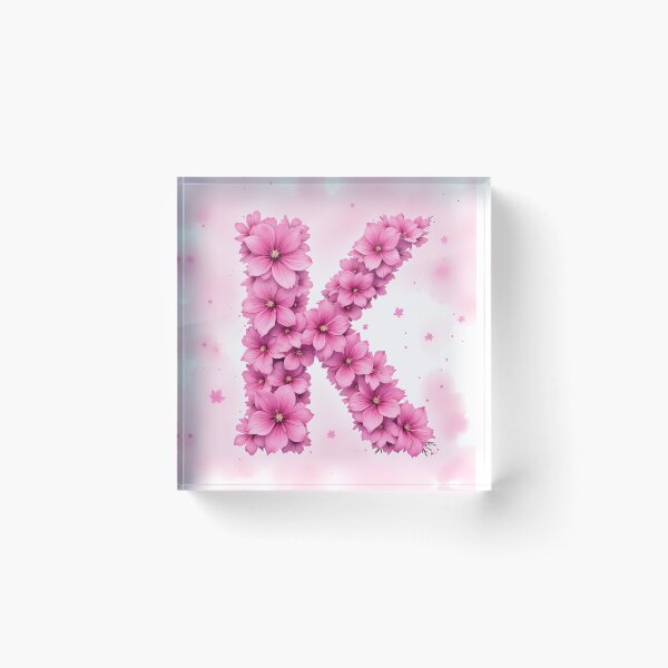 Item preview, Pink Letter K / Floral Initial Monogram for Girls designed and sold by roxysnextgenart.