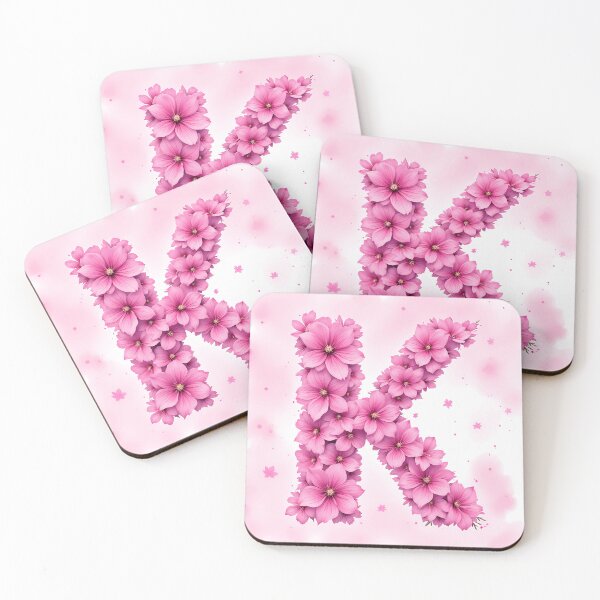 Item preview, Pink Letter K / Floral Initial Monogram for Girls designed and sold by roxysnextgenart.