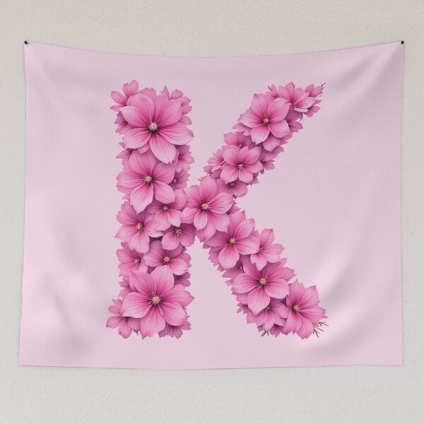 Item preview, Pink Letter K / Floral Initial Monogram for Girls designed and sold by roxysnextgenart.