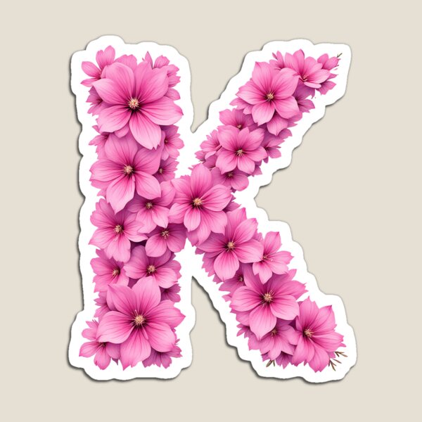 Item preview, Pink Letter K / Floral Initial Monogram for Girls designed and sold by roxysnextgenart.