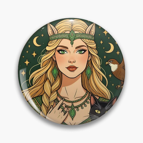 Item preview, Goddess Freyja and Black Cat designed and sold by SoniaSarkali.