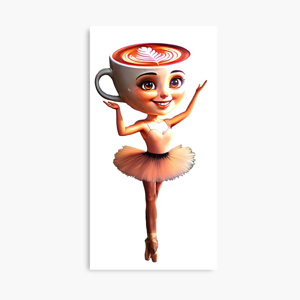 Ballerina Cappucina cutout - beautiful female ballet dancer cup brainrot meme Photographic Print