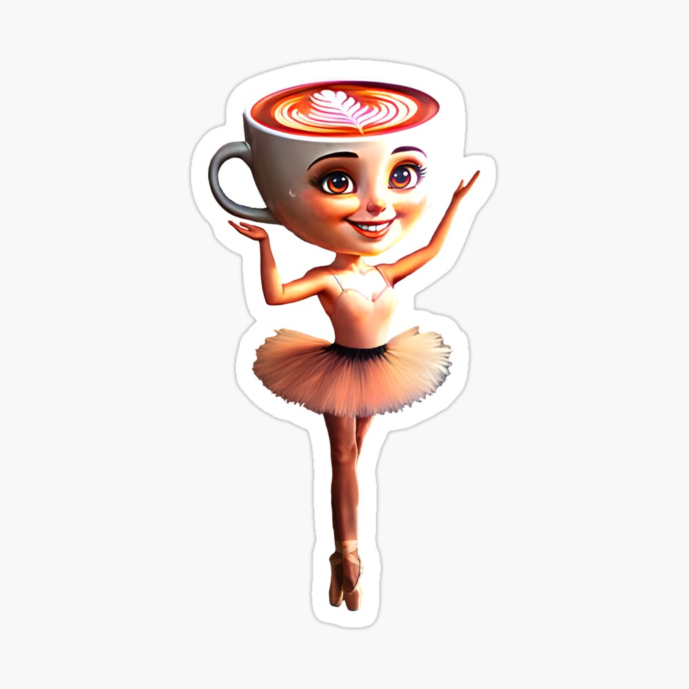 Ballerina Cappucina cutout - beautiful female ballet dancer cup brainrot meme Photographic Print