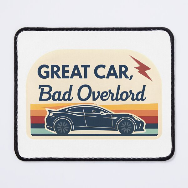 Item preview, "Great Car, Bad Overlord" Tesla Bumper designed and sold by MiscellaneaShop.