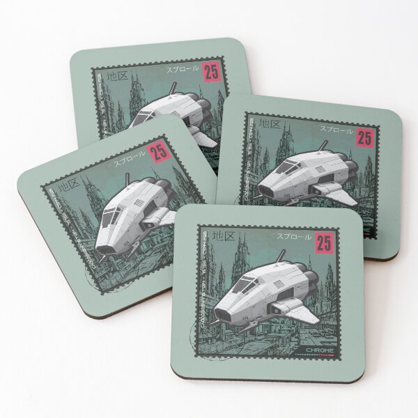 Item preview, Futuristic Sprawl Shuttle Stamp Design designed and sold by KiwiRider.