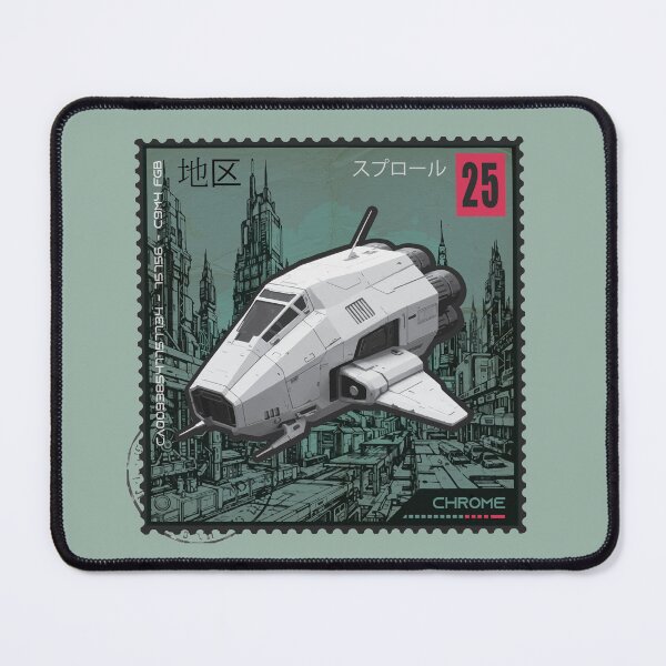 Item preview, Futuristic Sprawl Shuttle Stamp Design designed and sold by KiwiRider.
