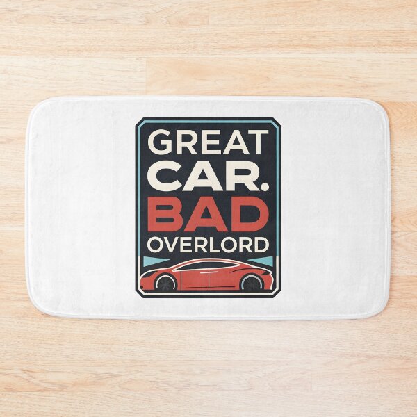 Item preview, "Great Car, Bad Overlord" Tesla Bumper designed and sold by MiscellaneaShop.