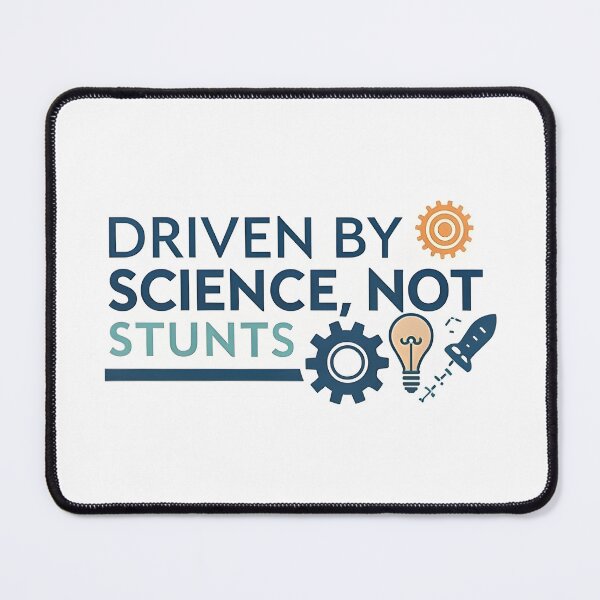 Item preview, "Driven By Science, Not Stunts" Tesla Bumper designed and sold by MiscellaneaShop.