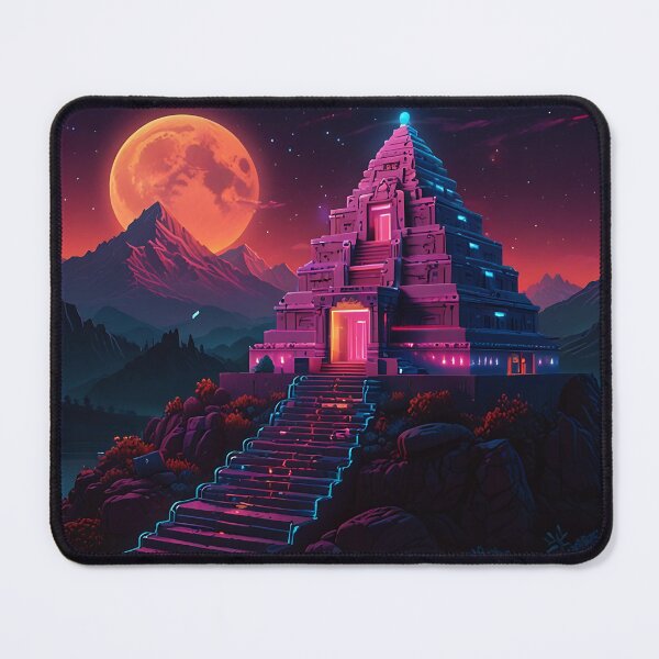 Item preview, Neon Pyramid Night - Fantasy Temple Landscape designed and sold by VA Design.
