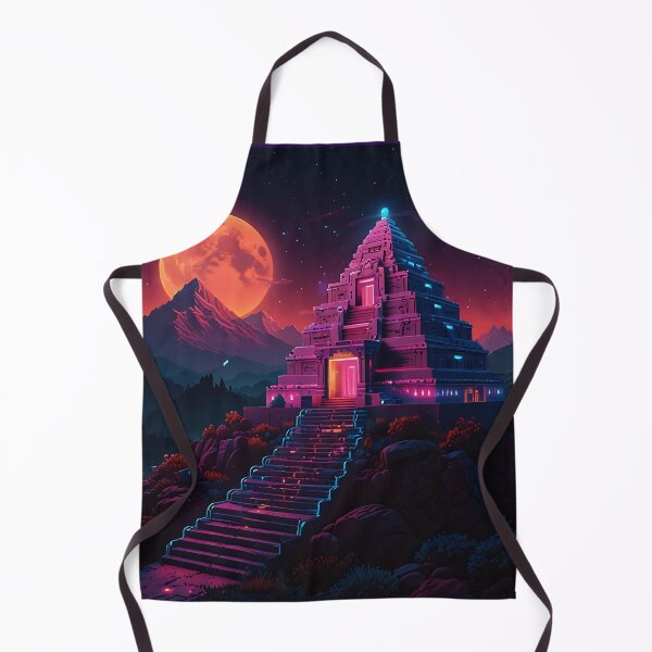 Item preview, Neon Pyramid Night - Fantasy Temple Landscape designed and sold by VA Design.