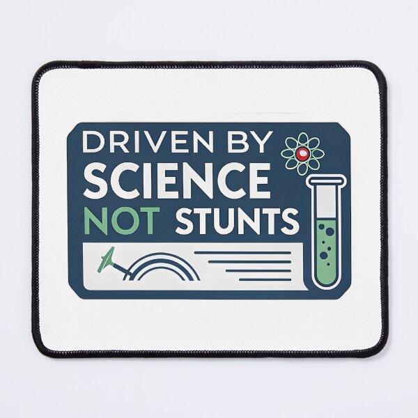 Item preview, "Driven By Science, Not Stunts" Tesla Bumper designed and sold by MiscellaneaShop.