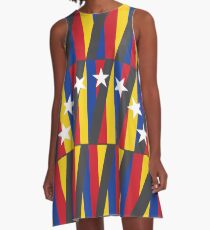 Kinetic Venezuelan Flag A-Line Dress