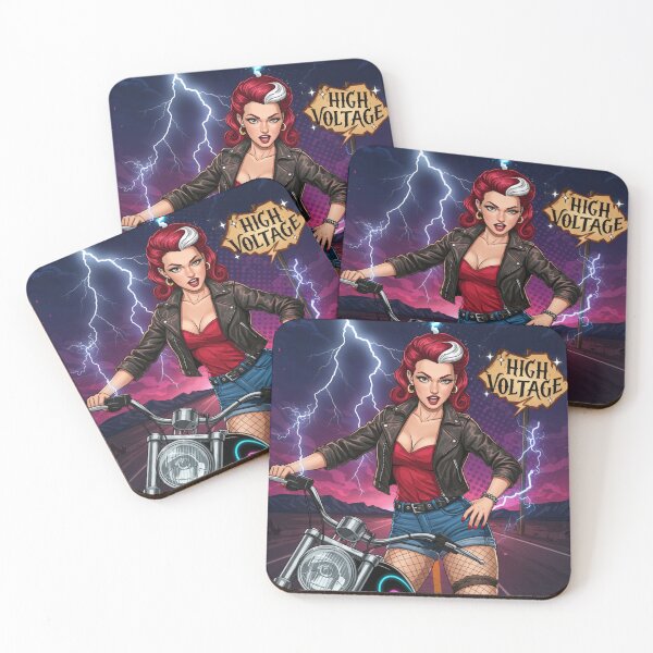 Item preview, Electric Rebel Woman on a Motorcycle designed and sold by JonelleTshirts.