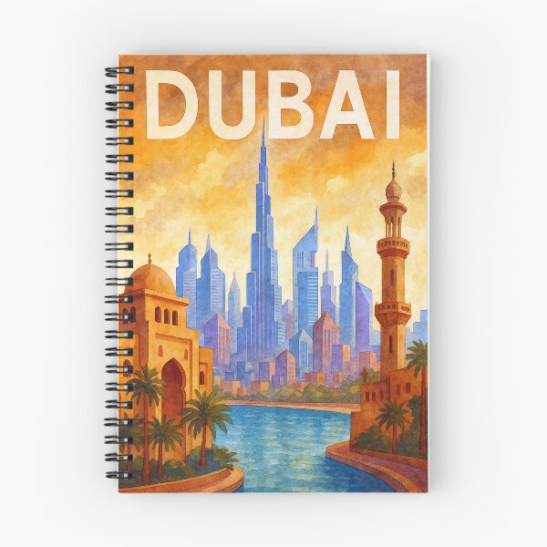 Item preview, Dubai Travel Poster — Vintage Art Deco Watercolor designed and sold by Aeroplane Tees.
