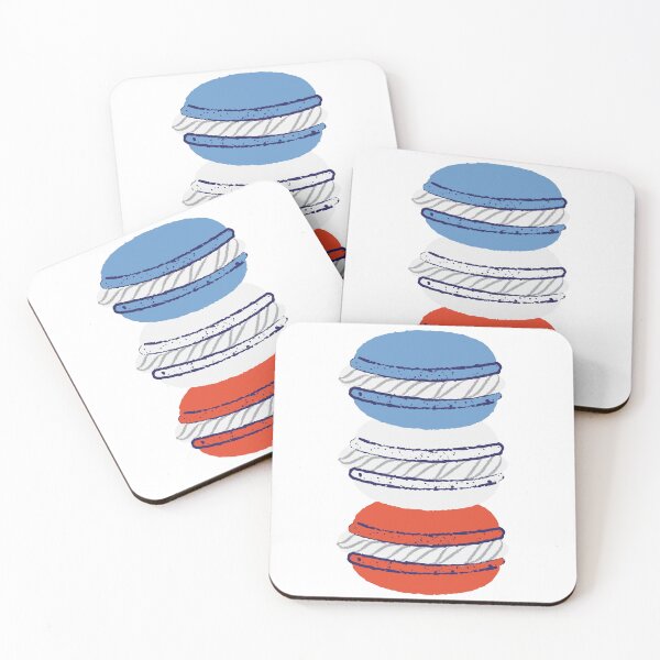 Item preview, French Flag Macarons – Blue White Red Cute Parisian Dessert Design designed and sold by Blueprint&co.