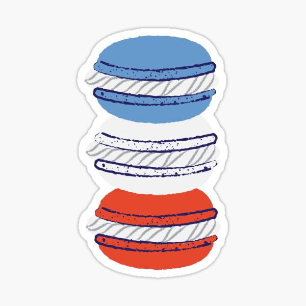 Item preview, French Flag Macarons – Blue White Red Cute Parisian Dessert Design designed and sold by Blueprint&co.