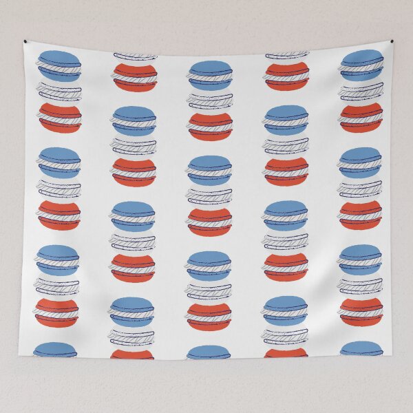 Item preview, French Flag Macarons – Blue White Red Cute Parisian Dessert Design designed and sold by Blueprint&co.