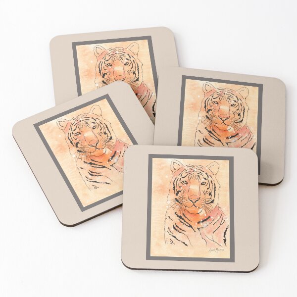 Item preview, Tiger - watercolor and pen designed and sold by Annie Mason Art.