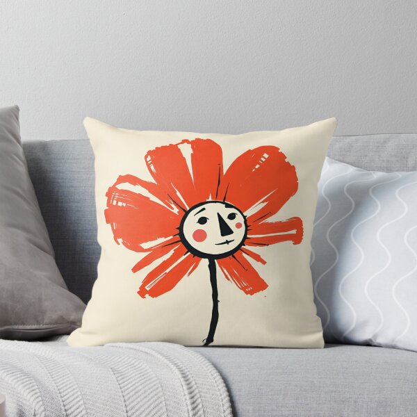 Item preview, Whimsical Red Flower with Human Face – Abstract Floral Art designed and sold by ArtazaBazaar.