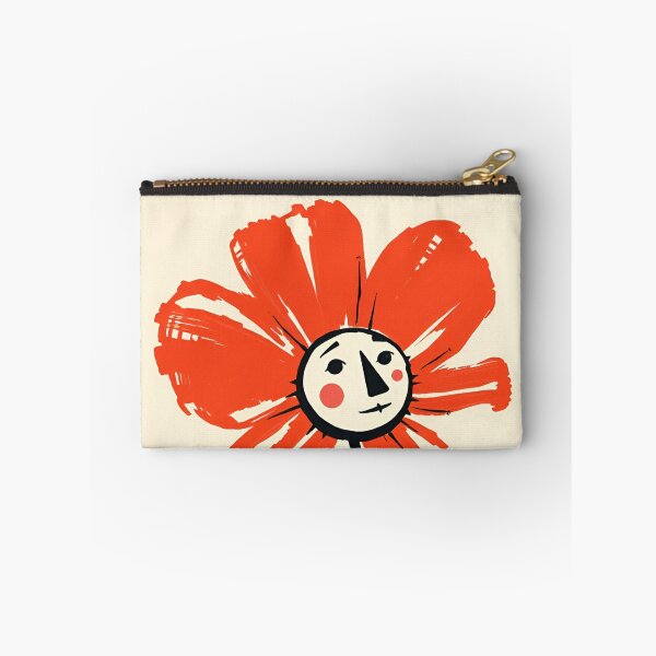 Item preview, Whimsical Red Flower with Human Face – Abstract Floral Art designed and sold by ArtazaBazaar.
