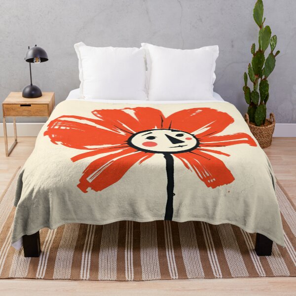 Item preview, Whimsical Red Flower with Human Face – Abstract Floral Art designed and sold by ArtazaBazaar.