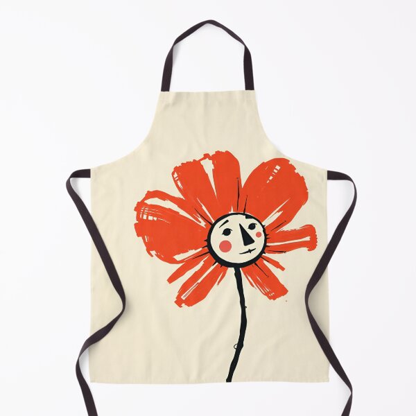 Item preview, Whimsical Red Flower with Human Face – Abstract Floral Art designed and sold by ArtazaBazaar.