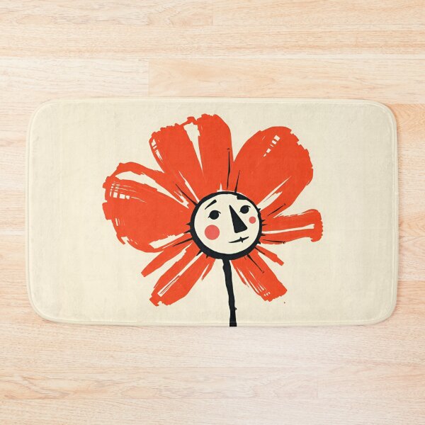 Item preview, Whimsical Red Flower with Human Face – Abstract Floral Art designed and sold by ArtazaBazaar.