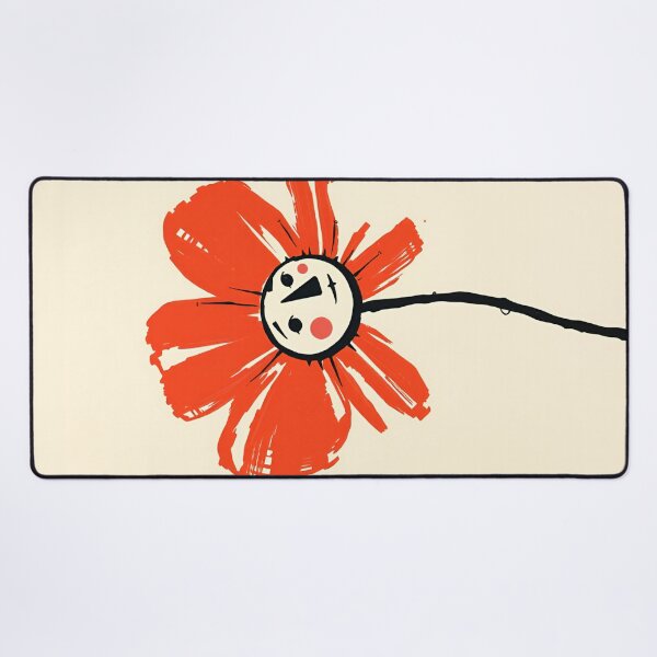 Item preview, Whimsical Red Flower with Human Face – Abstract Floral Art designed and sold by ArtazaBazaar.