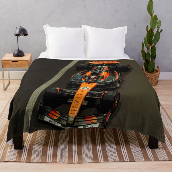 Item preview, Oscar Piastri racing his 2025 F1 car from above with sparks abstract designed and sold by Rodissimus1984.