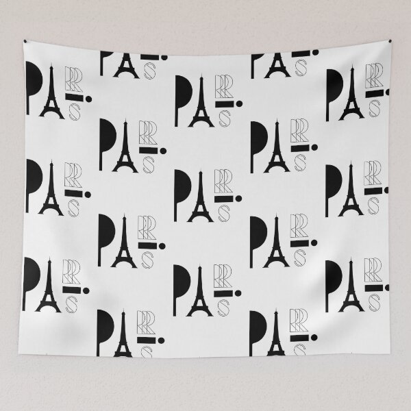 Item preview, Paris Modern Typography – Eiffel Tower Graphic Black & White Design designed and sold by Blueprint&co.