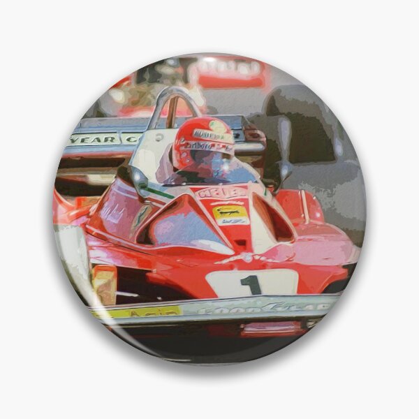 Item preview, Niki Lauda leading James Hunt during the 1976 Spanish Grand Prix watercolor designed and sold by Rodissimus1984.