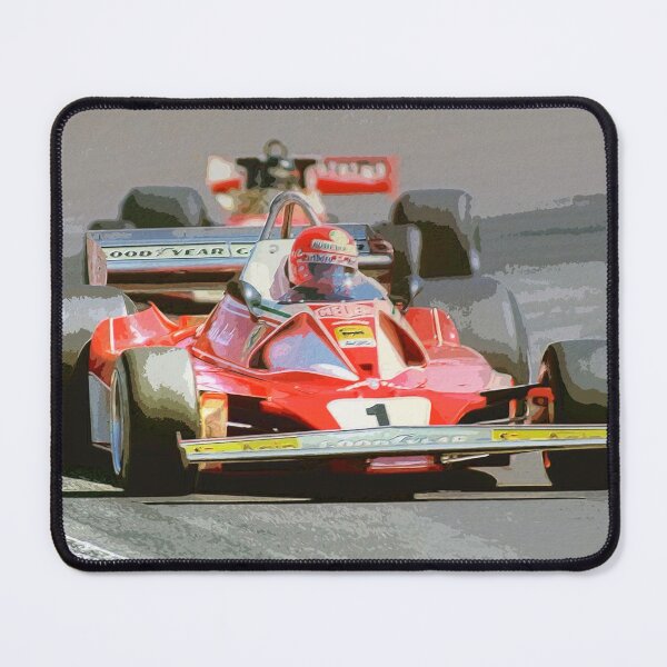 Item preview, Niki Lauda leading James Hunt during the 1976 Spanish Grand Prix watercolor designed and sold by Rodissimus1984.