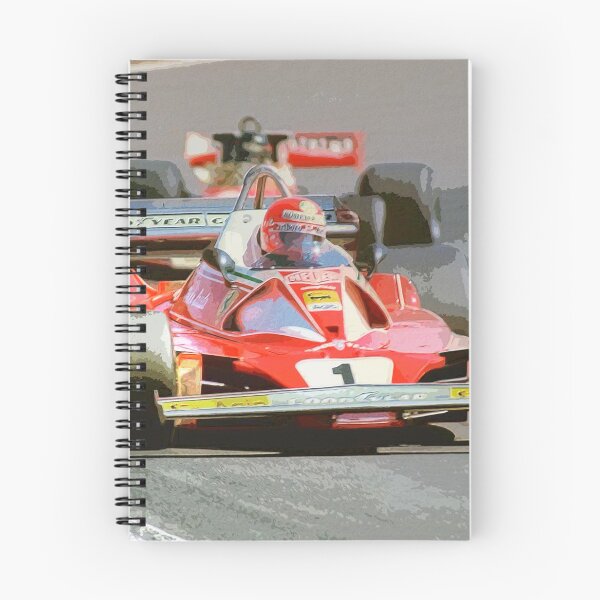 Item preview, Niki Lauda leading James Hunt during the 1976 Spanish Grand Prix watercolor designed and sold by Rodissimus1984.