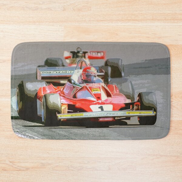 Item preview, Niki Lauda leading James Hunt during the 1976 Spanish Grand Prix watercolor designed and sold by Rodissimus1984.
