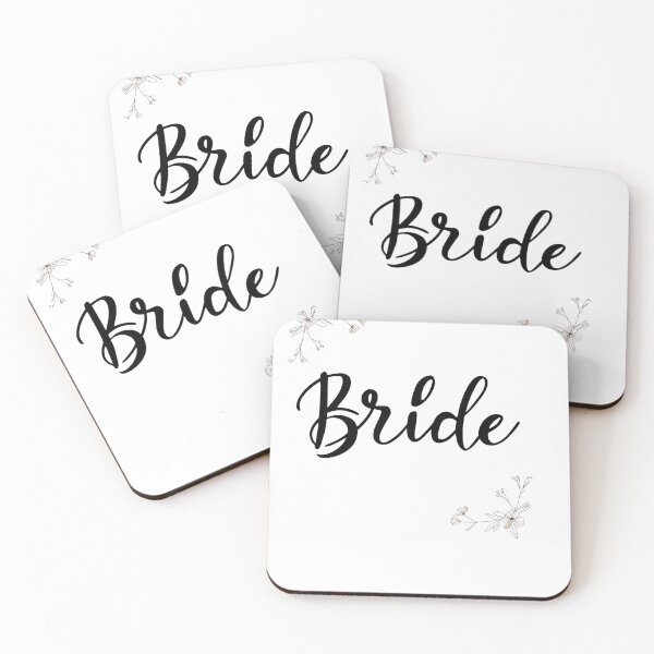 Item preview, Elegant 'Bride' Handwritten Script Design with Floral Details designed and sold by azersan.