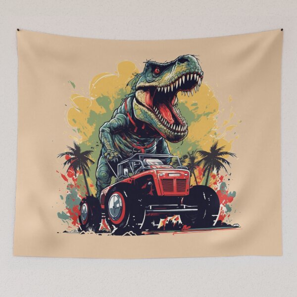 Item preview, T Rex Dinosaur Riding Monster Truck designed and sold by Myra365Art.